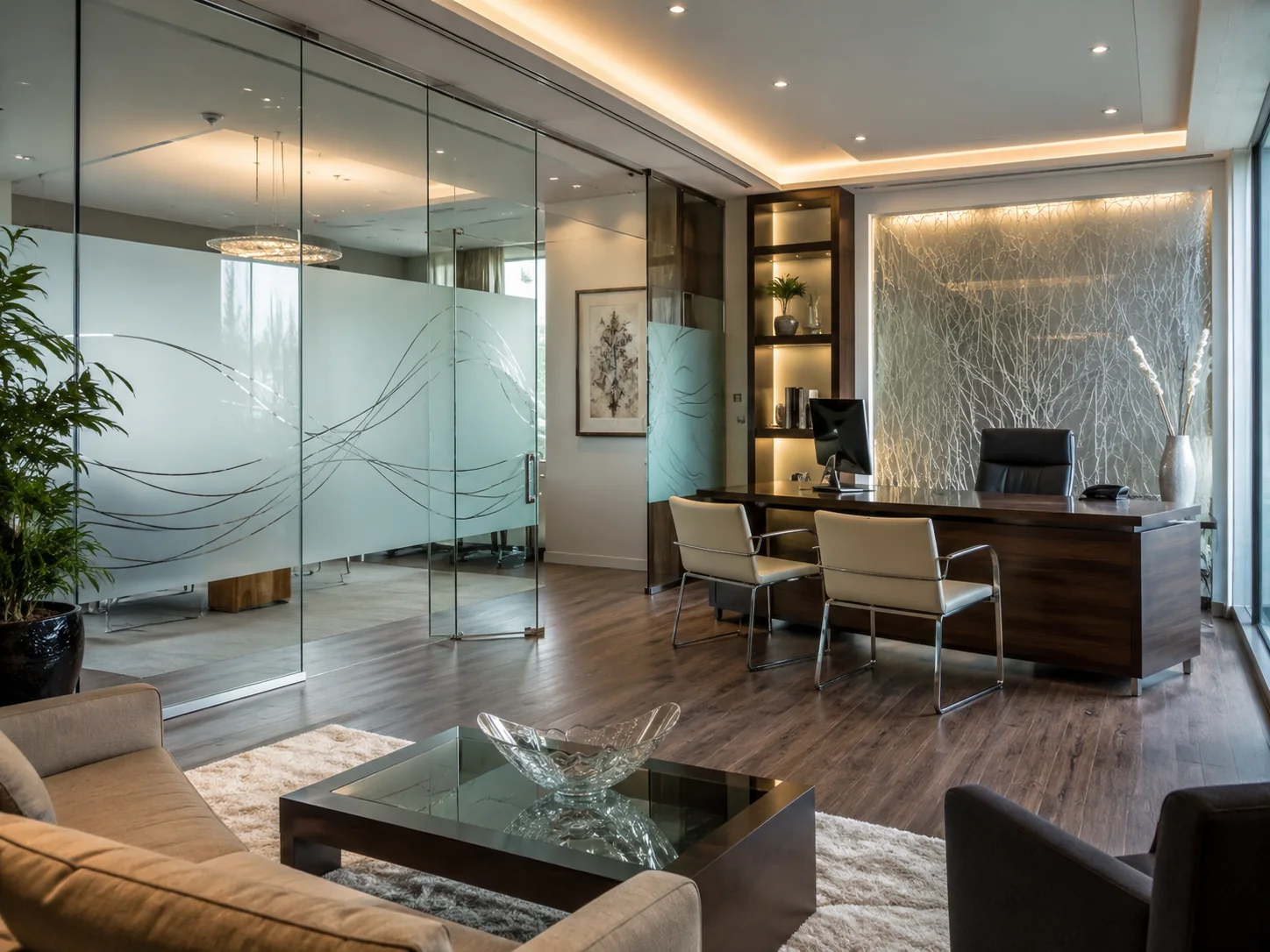 تطبيقات زجاج الديكور في التصميم الداخلي